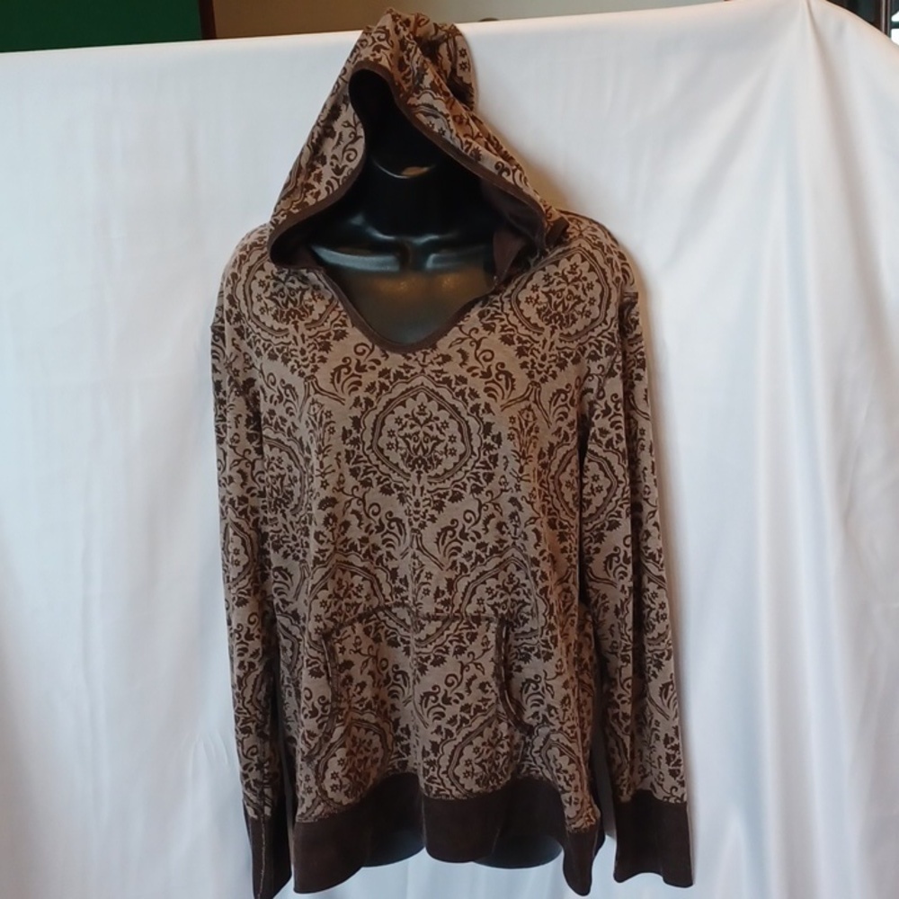 Danskin Now Reversible Hoodie M, Brown, M